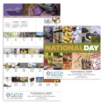 National Day Wall Calendar - Spiral